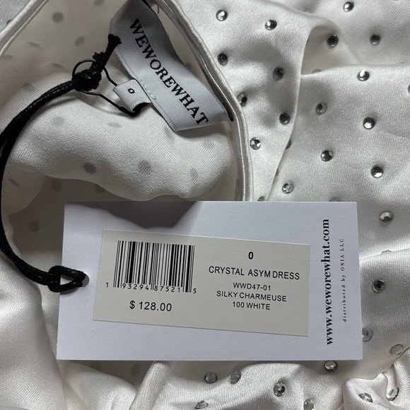 WEWOREWHAT Crystal Asymmetrical Dress in White Size 0 - Picture 6 of 9
